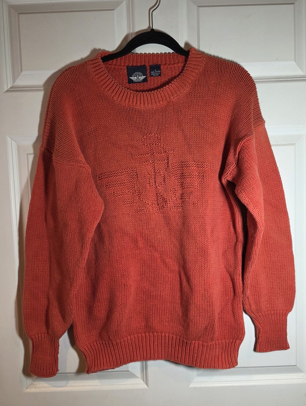 Dockers Vintage Red Cotton Knit Pullover Sweater Logo Design L